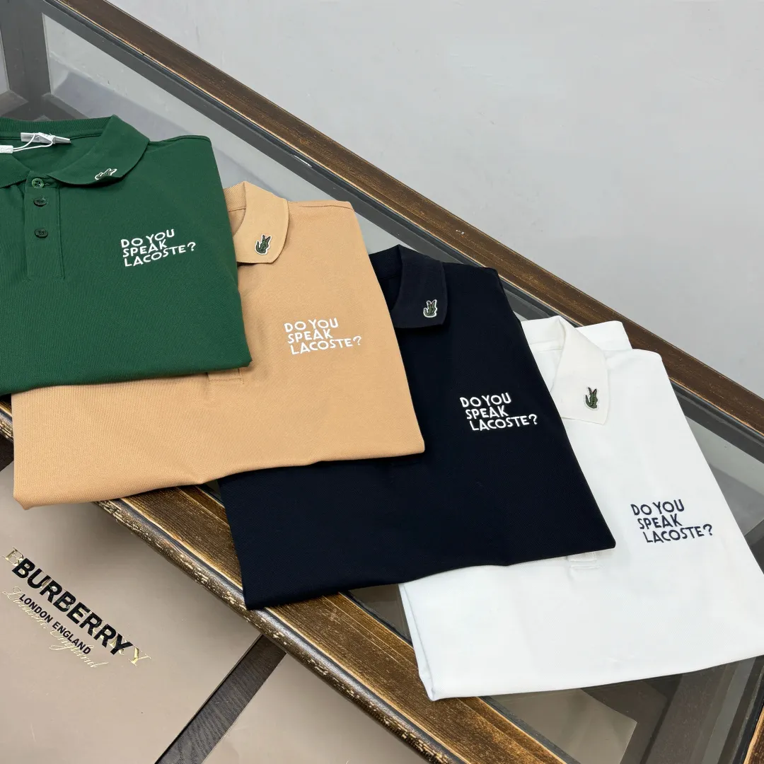 C🌟LACOSTE 2026 New Arrival polo ～ ✅ Same Style～ ， ！ ， ！ ！ ， ， ， ， 👍 ：Black White Khaki Green Size：M L XL XXL 3XL（ ！）
